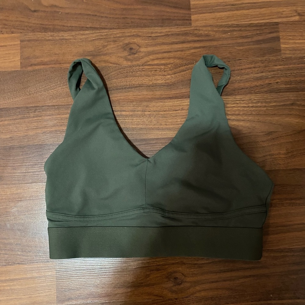Size large olive green Fabletics sports bra